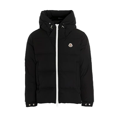 Moncler Idil Quilted Logo Zip-Up Hooded Down Jacket Black . 1A0009454A91999