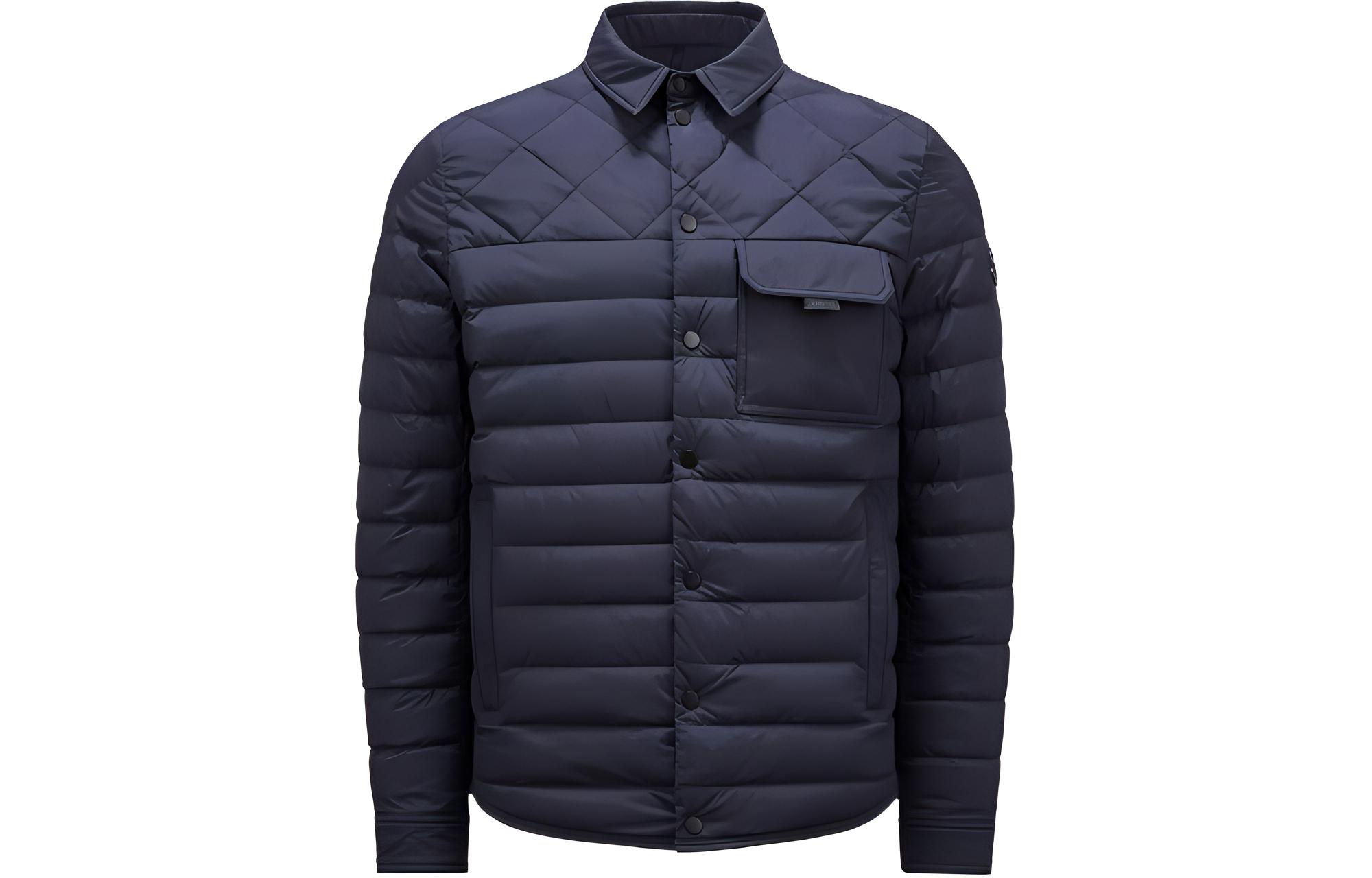 Moncler Iseran Down Shacket Navy Blue Unisex Long Sleeve Puffer Jacket J10911G00004595FK775