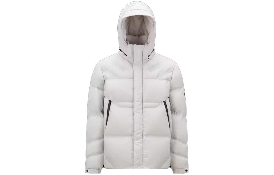 Moncler Jarama  Light Grey Solid Color Hooded Zip Puffer Jacket. I20911A001775973I91Y 圖 2