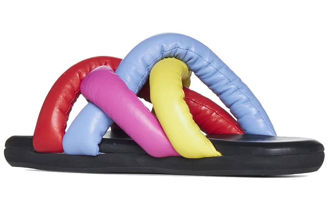 Moncler Jbraided Leather Slides 'Black'