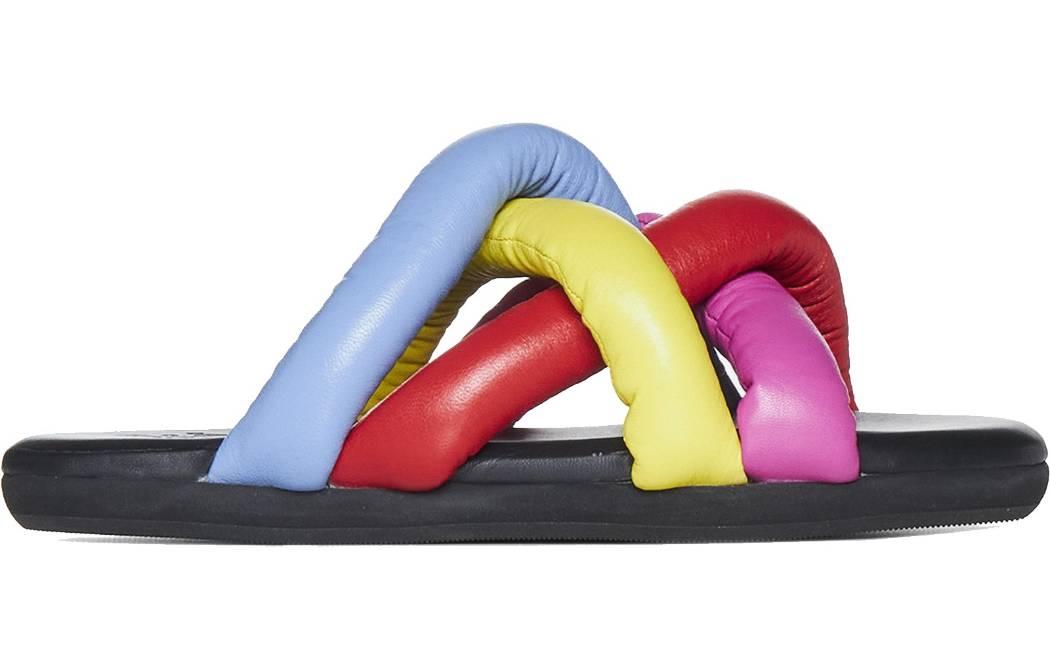 Moncler Jbraided Leather Slides 'Black' 圖 2