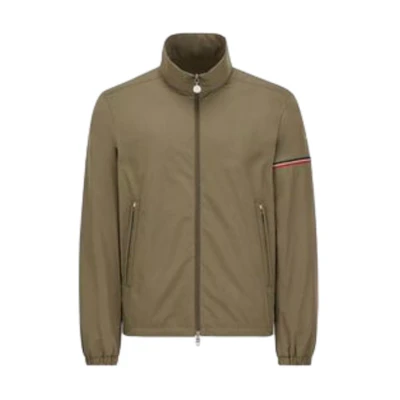 Moncler Khaki Green Zip-Up Stand Collar Jacket for Men POIZON2405302