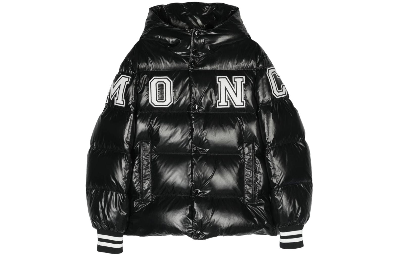 Moncler Kids Logo Letter Hooded Down Jacket Black (Boys). I29541A000165963V999