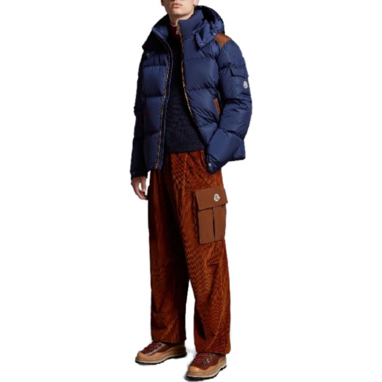 Moncler Kitinen  Blue Hooded Down Jacket with Zipper and Patchwork Design I20911A001265968E796 圖 3