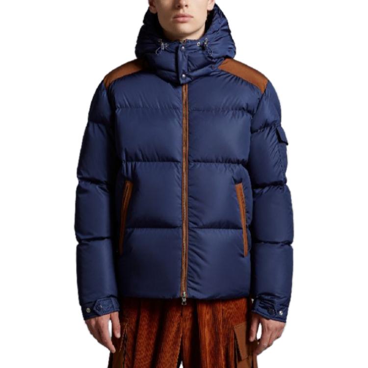 Moncler Kitinen  Blue Hooded Down Jacket with Zipper and Patchwork Design I20911A001265968E796 圖 4