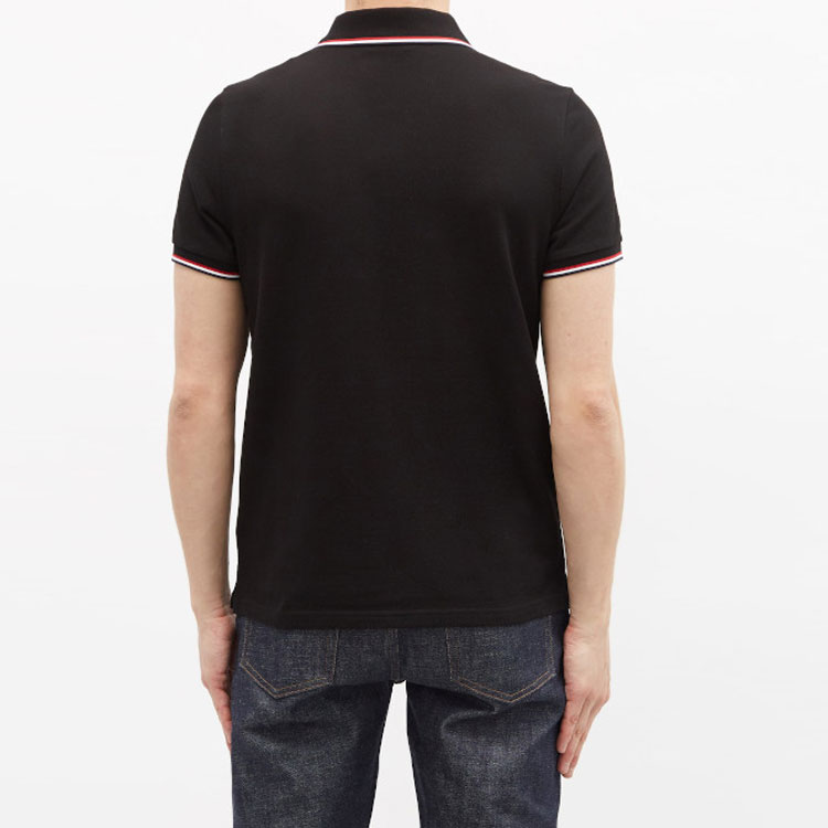 Purchase Moncler Polo Negro con Logo de Rayas Tejidas 0918A7030084556999