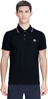 Moncler Kaos Polo Rajut Logo Stripe Hitam 0918A7030084556999 Details for Moncler Kaos Polo Rajut Logo Stripe Hitam 0918A7030084556999