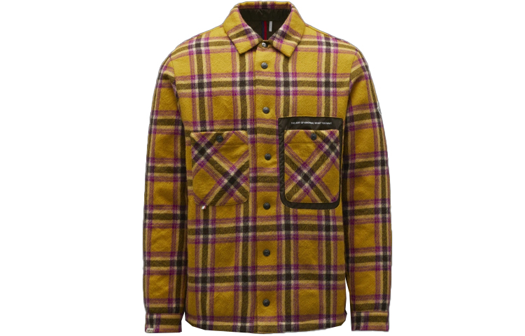Moncler Kurys Wool Checkered Jacket for Men Light Yellow G20911A00133595IE140