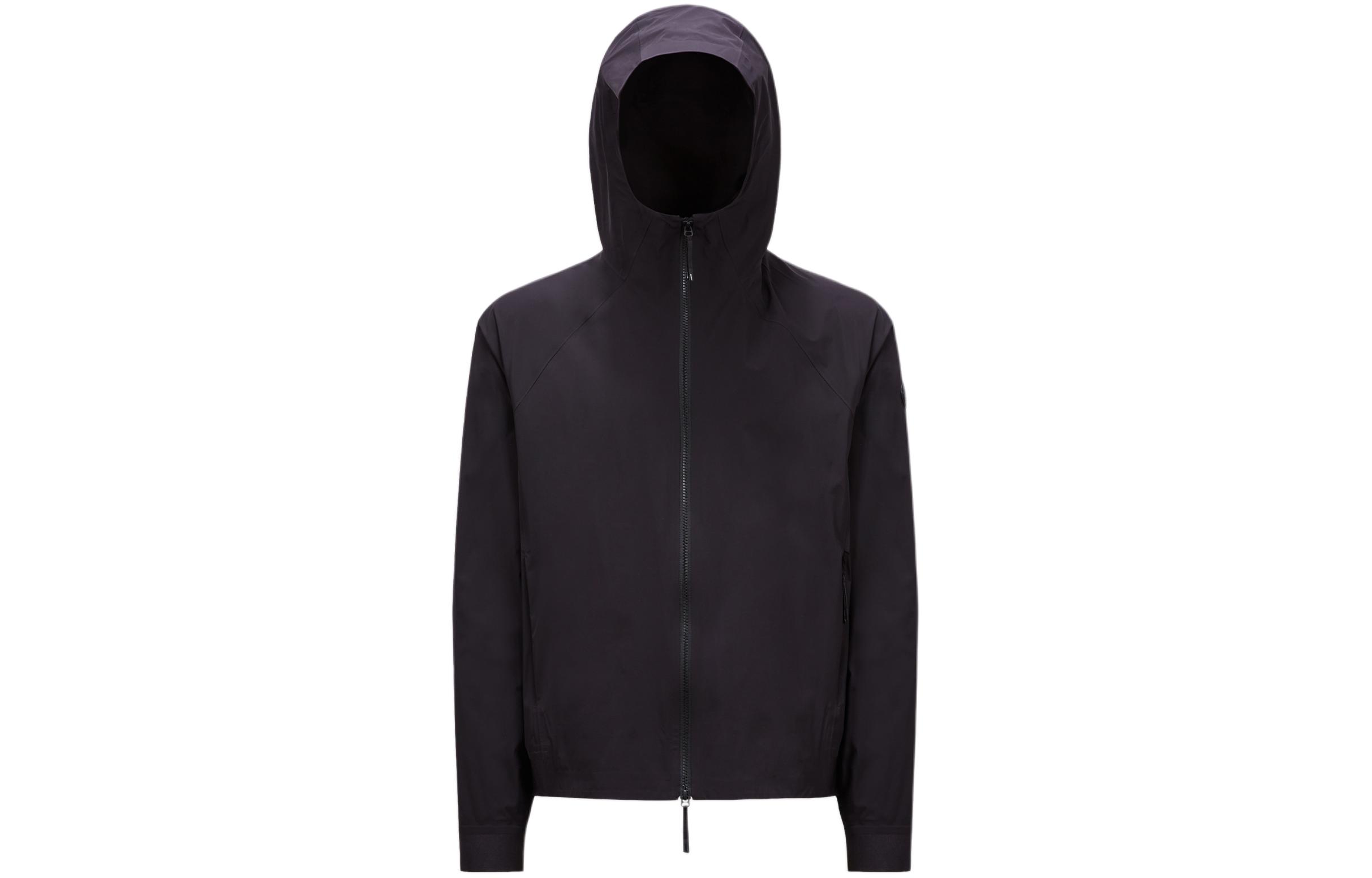 Moncler KURZ Solid Color Hoodie Raglan Sleeve Jacket  Black J10911A0010353791999