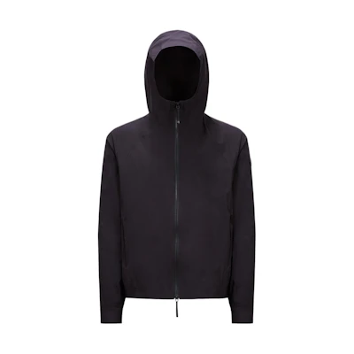 Moncler KURZ Solid Color Hoodie Raglan Sleeve Jacket Black J10911A0010353791999