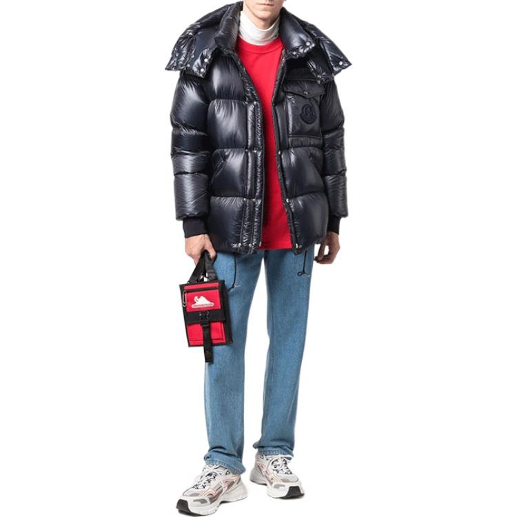 Lookbook Moncler Lamentin Unisex Detachable Hood Logo Down Jacket Night Blue Winter. G20911A00161539WF742