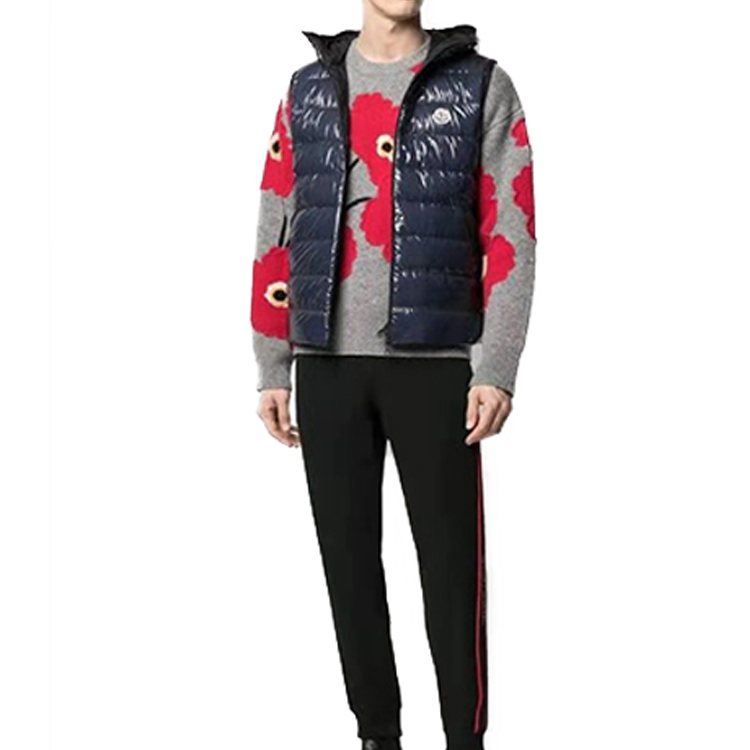 Lookbook Moncler Lappe Logo Patch Down Vest Unisex Biru Navy G10911A52M0053A5T778