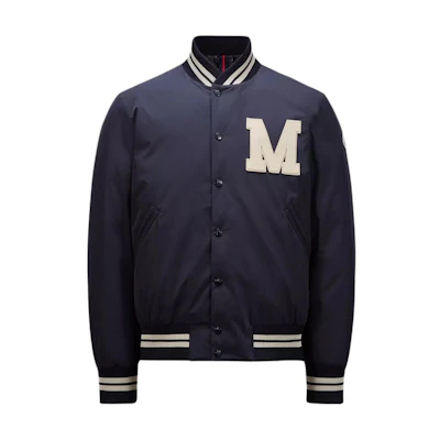 Moncler Lateltin Series Navy Blue Logo Print Puffer Jacket. J20911A0007354A9174S