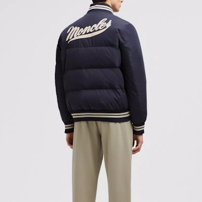 Moncler Lateltin Series Navy Blue Logo Print Puffer Jacket. J20911A0007354A9174S Purchase Moncler Lateltin Series Navy Blue Logo Print Puffer Jacket. J20911A0007354A9174S