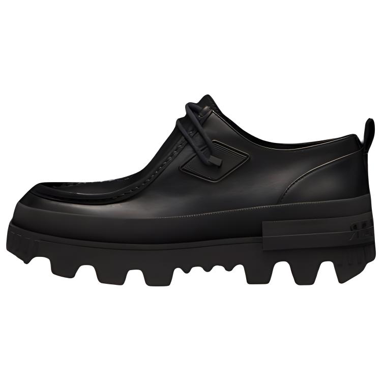 Moncler Leather Lace-Up Shoes 'Black' G209A4D70100019A6999