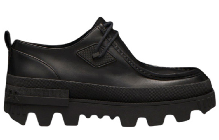 Order Moncler Leather Lace-Up Shoes 'Black' G209A4D70100019A6999