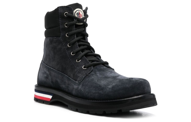 Moncler Leather Lace-Up Short Boots 'Deep Blue' 圖 2