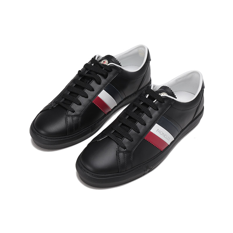 Lookbook Moncler盟可睐 牛皮 系帶休閒運動 時尚板鞋 男款 黑色