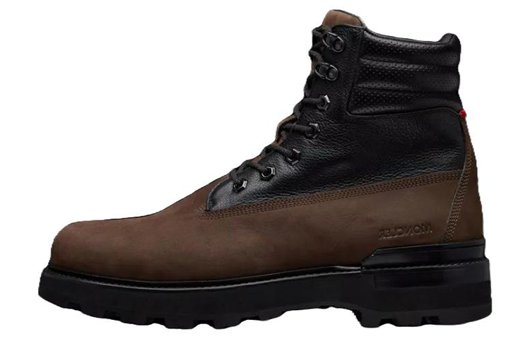 Moncler Leather Lace-Up Chunky Sole Boots 'Brown'
