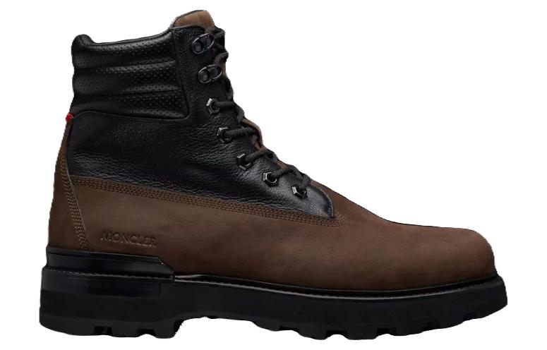 Moncler Leather Lace-Up Chunky Sole Boots 'Brown' 圖 2