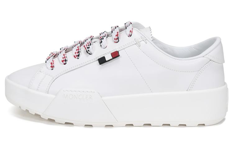 Moncler Leather Lace-Up Sneakers 'White Fashion'