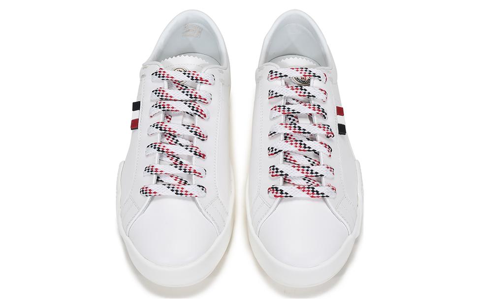 Moncler Leather Lace-Up Sneakers 'White Fashion' 圖 4