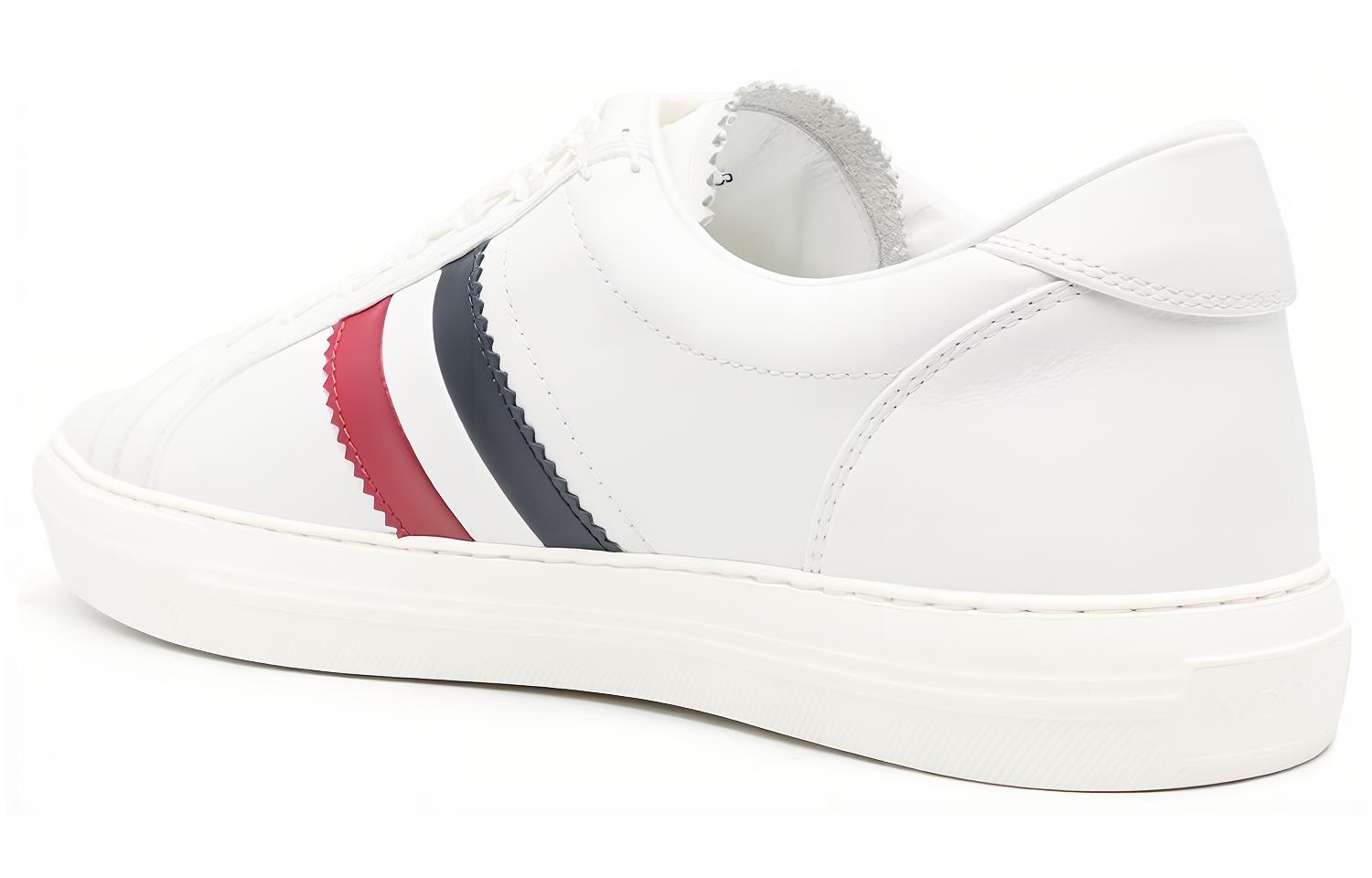 Shop 몽클레르 화이트레드 가죽 로우탑 스니커즈 H209A4M0027001A9A002