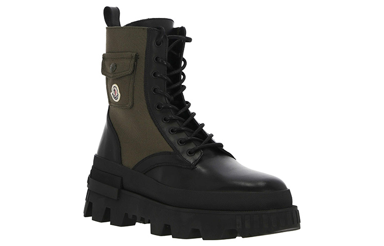 Order Bottes à Lacets en Cuir Moncler Plateforme ''Noir Vert'' 4F00030M2908P98