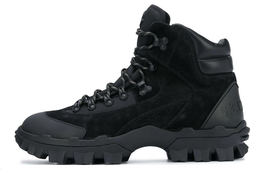 Moncler Leather Round-Toe Lace-Up Boots 'Black' G209A4G7030002SH0999