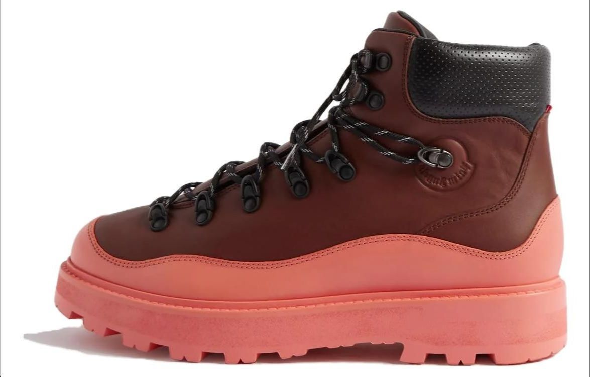 Moncler Leather Short Boot 'Red Brown'