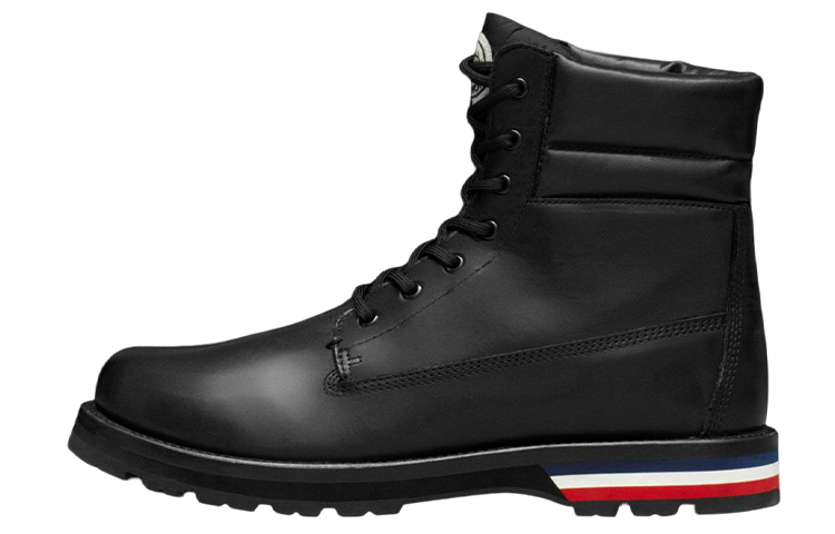 Moncler Leather Short Boots 'Black Fashion Strap'