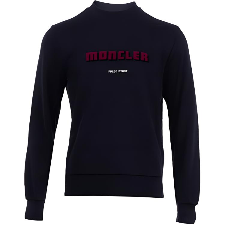 Moncler Letter Logo Crewneck Sweatshirt Navy MC804958098UIW773