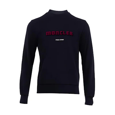 Moncler Letter Logo Crewneck Sweatshirt Navy MC804958098UIW773