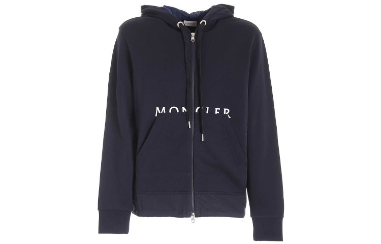 Moncler Letter Logo Printed Sweatshirt Navy Blue. 8G00003899FL778