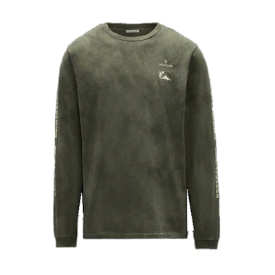 Moncler Letter Printed Long Sleeve Sweatshirt Gray Olive G20918D00010829H8847