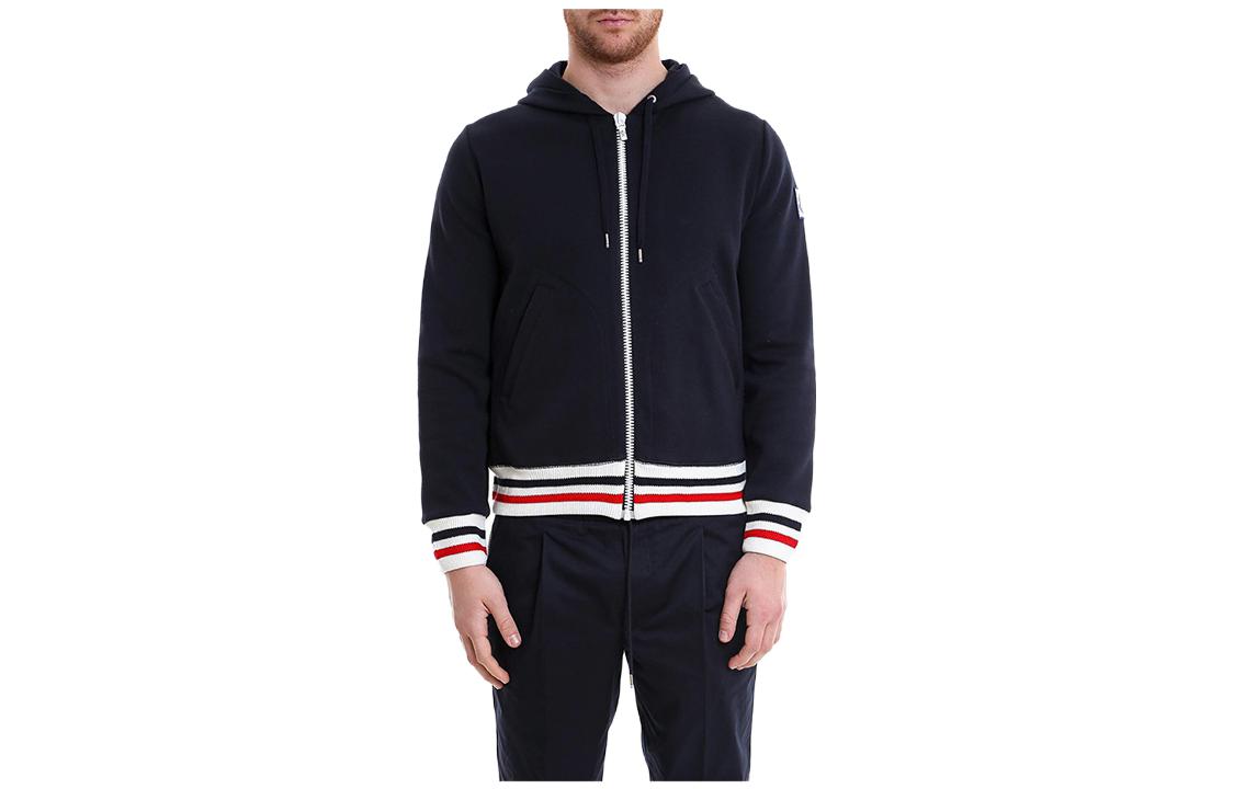 Moncler Letter Stripe Print Hooded Zip-Up Jacket 8411450-80374-779
