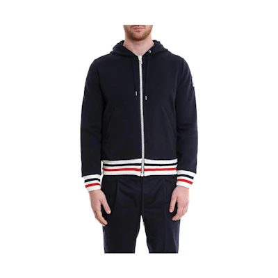 Moncler Letter Stripe Print Hooded Zip-Up Jacket 8411450-80374-779