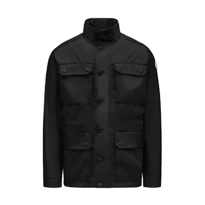 Moncler Lez Rain Jacket Black Solid Stand Collar Long Sleeve Outerwear. J10911B0000368352999