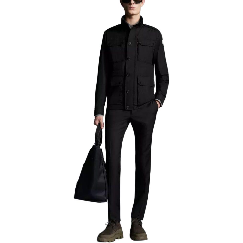Lookbook Moncler Lez Jaket Hujan Hitam Kerah Standar Lengan Panjang Outerwear. J10911B0000368352999