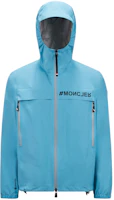 Moncler Light Blue Hooded Jacket with Adjustable Cap and Logo Zipper J10971A0001254AL572U Moncler Light Blue Hooded Jacket with Adjustable Cap and Logo Zipper J10971A0001254AL572U