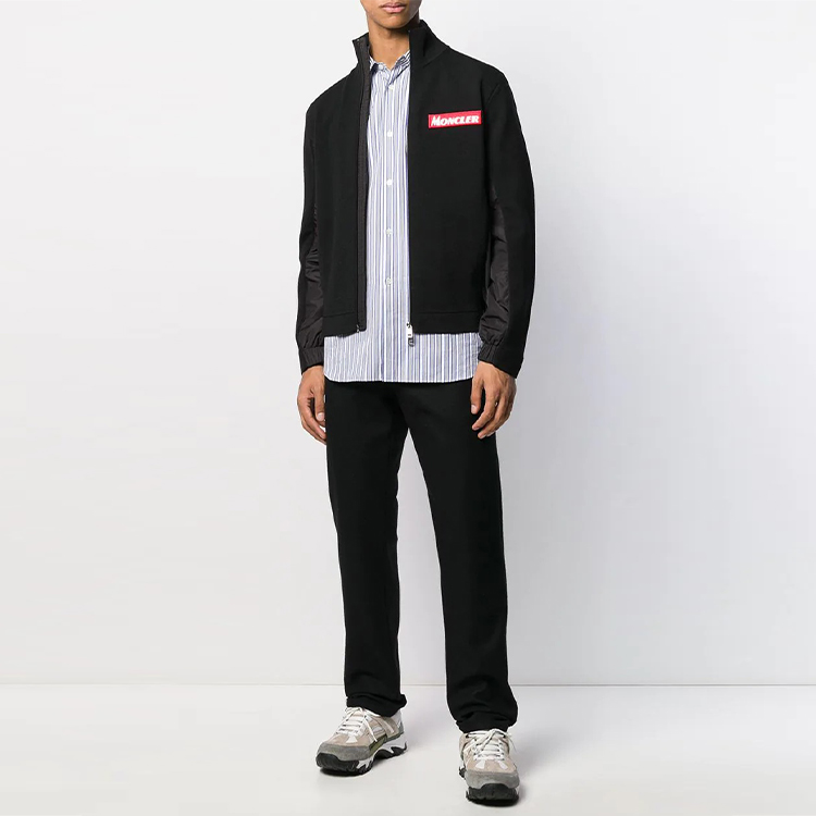 Lookbook Moncler Lightweight Black Front-Zip Long-Sleeve Jacket 9422100A9041999