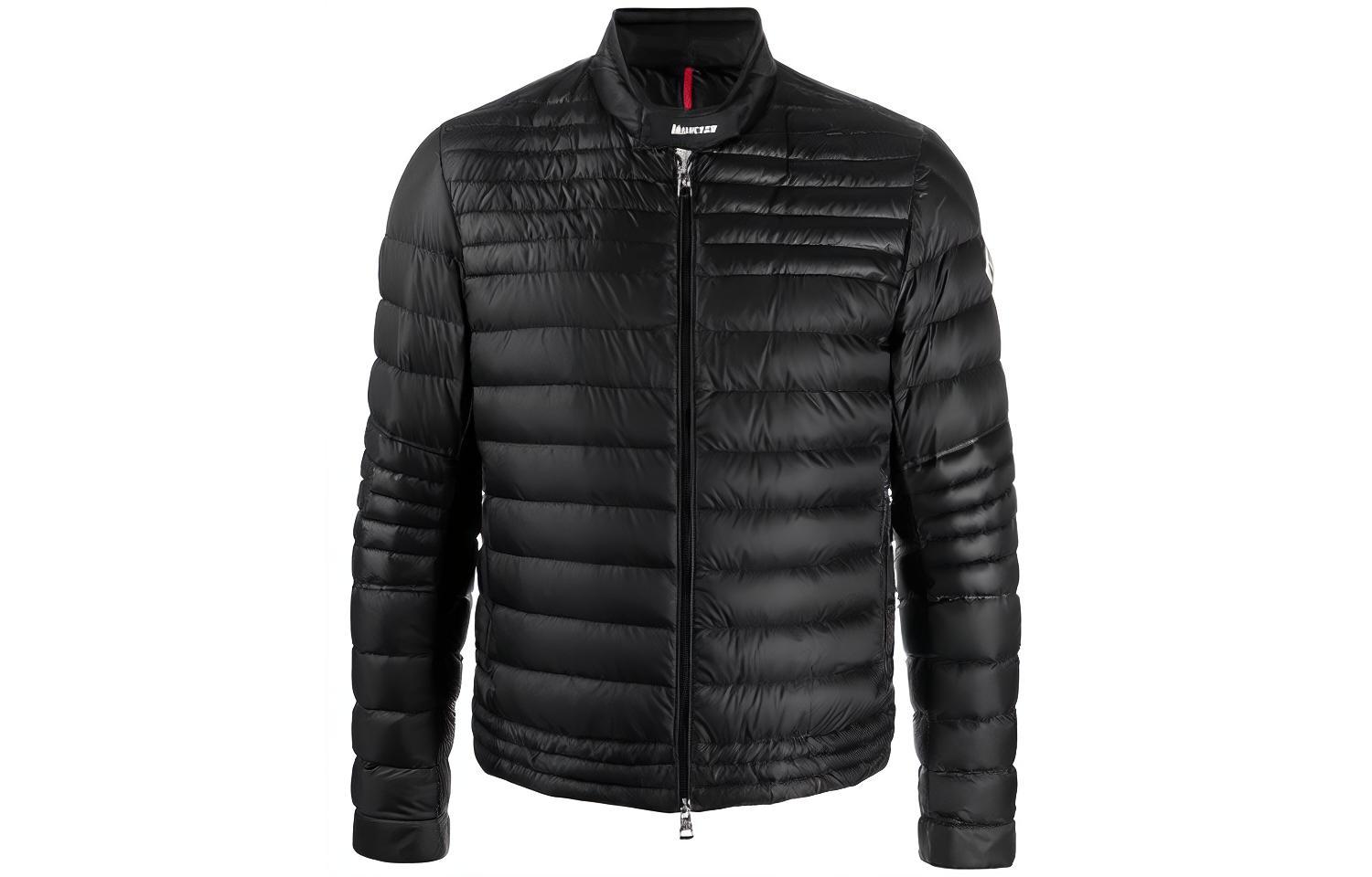 Moncler Lightweight Quilted Down Jacket for Men Black with Logo Patch F10911A10000C0451999
