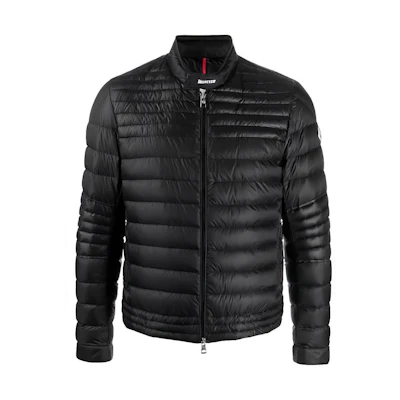 Moncler Lightweight Quilted Down Jacket for Men Black with Logo Patch F10911A10000C0451999