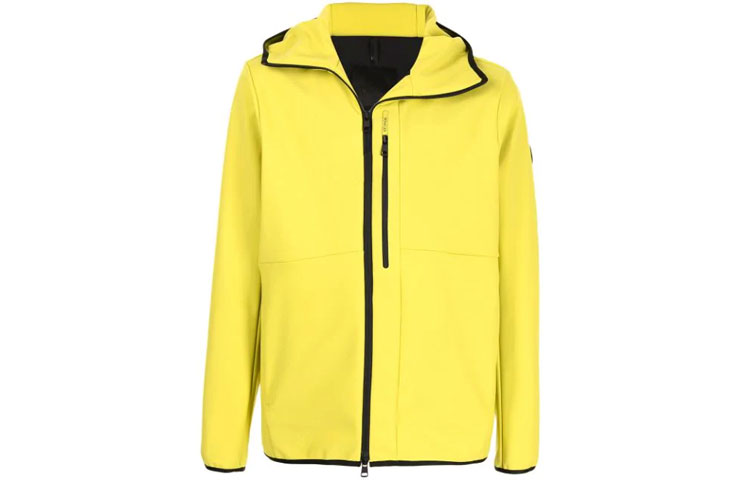 Moncler Lime Darc FW21 Solid Color Hooded Jacket Yellow G10911B7340053A6L14B