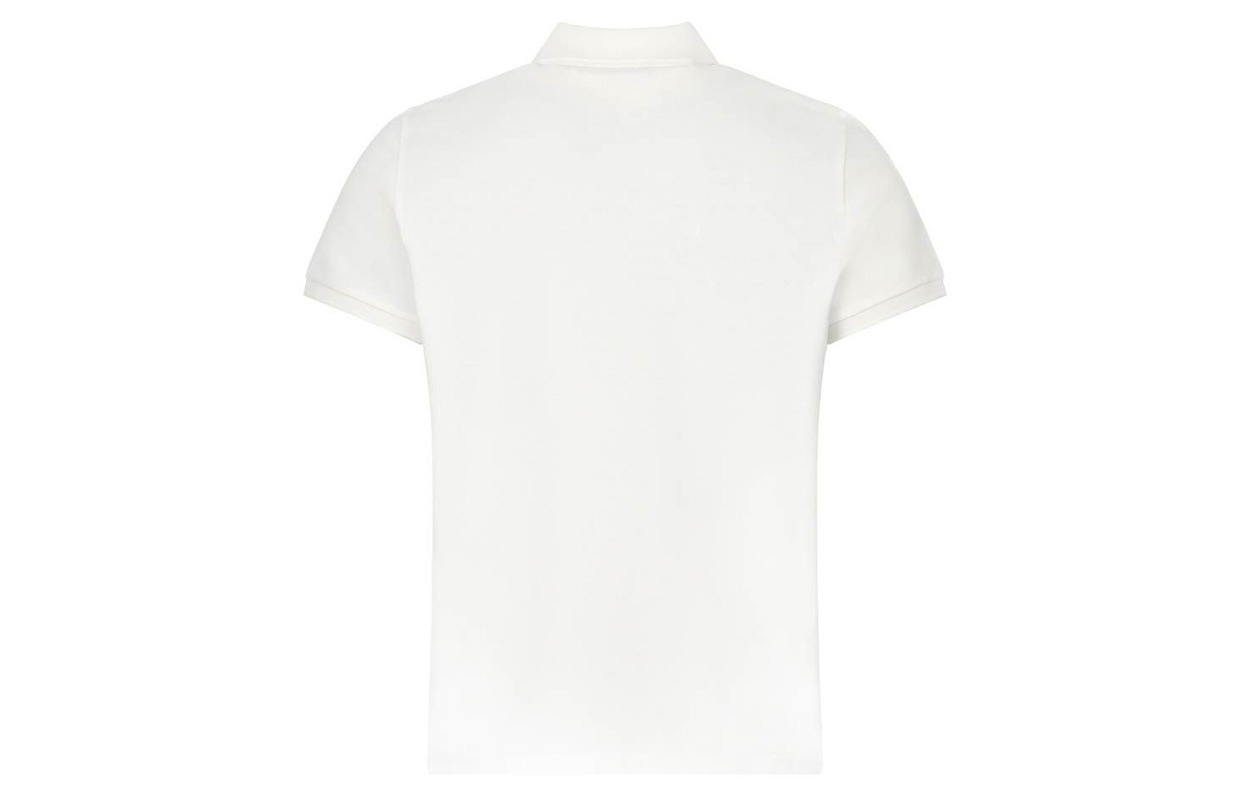 Lookbook 몽클레어 로고 화이트 반소매 캐주얼 폴로 셔츠 8A7110084556004