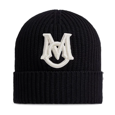 Moncler Logo Corduroy Beanie for Men - Black J20913B00027M1509999