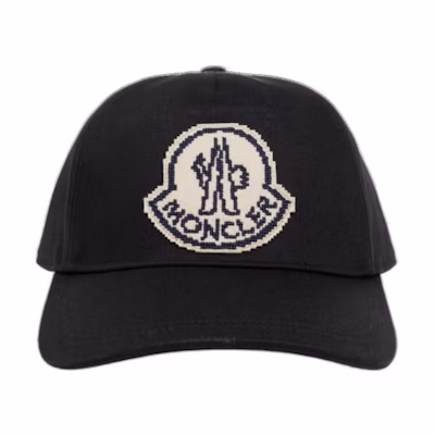 Moncler Logo Cotton Black Baseball Cap for Men. J20913B000140U162