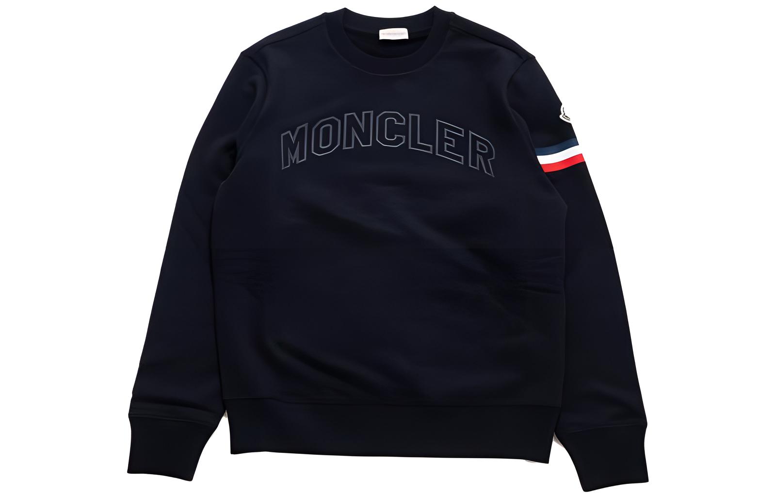 Moncler Logo Crewneck Long-Sleeve Sweatshirt Blue 8G00005-899WC-778