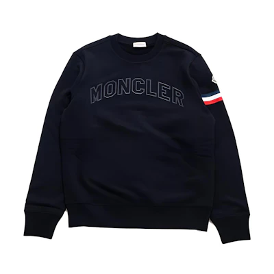 Moncler Logo Crewneck Long-Sleeve Sweatshirt Blue 8G00005-899WC-778