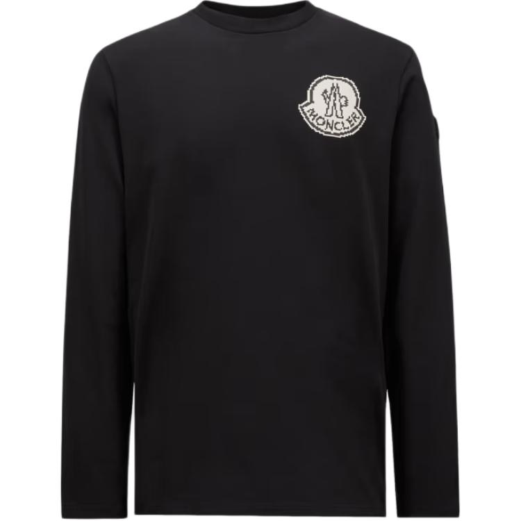 Moncler Logo Crewneck Relaxed Fit Long Sleeve Sweatshirt Black J20918D0001483927998